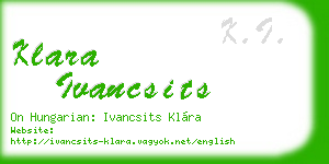 klara ivancsits business card